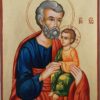 Saint Joseph Hand Painted Orthodox Icon on Wood