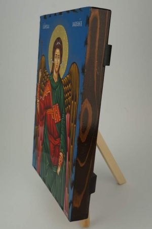 St Archangel Michael Icon polished gold halo Byzantine Orthodox