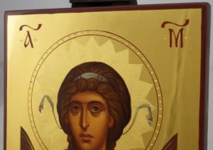 St Archangel Michael Polished Gold Hand Painted Icon Byzantine Orthodox