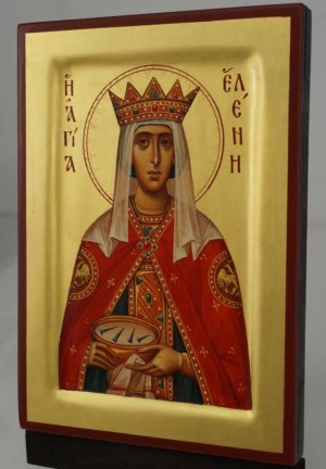 St Helen Equal to Apostles Icon Hand Painted Byzantine Orthodox