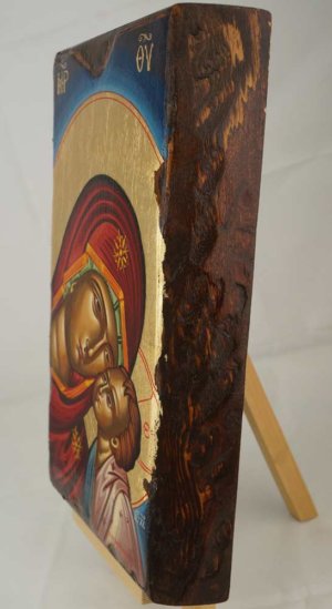 Theotokos Glykophilousa Hand Painted Byzantine Orthodox Icon on Wood