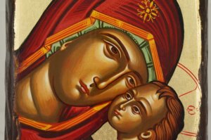 Theotokos Glykophilousa Hand Painted Byzantine Orthodox Icon on Wood