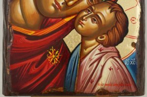 Theotokos Glykophilousa Hand Painted Byzantine Orthodox Icon on Wood