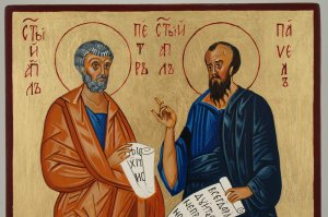 apostles st peter and st paul icon hand painted byzantine orthodox
