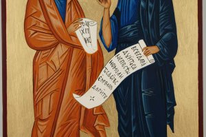 apostles st peter and st paul icon hand painted byzantine orthodox