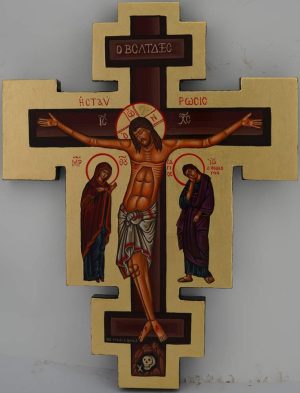 hand painted wall crucifix icon hand painted orthodox