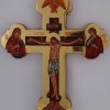 hand painted wall crucifix icon (polished gold)