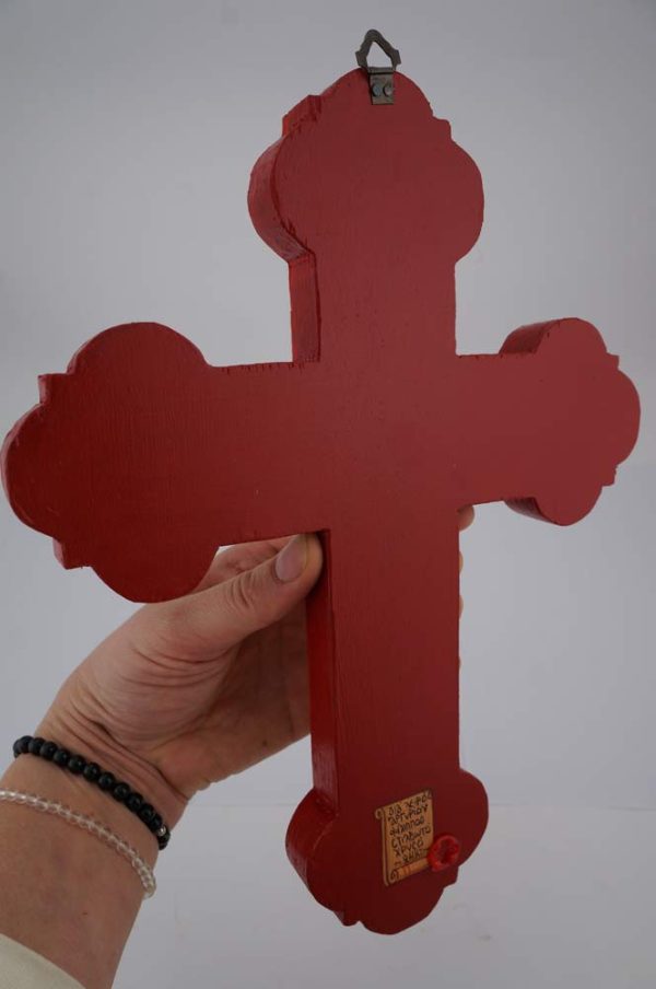 hand painted wall crucifix icon (polished gold)