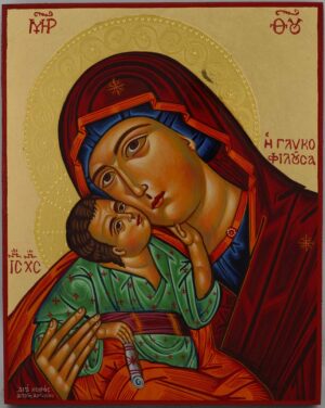 panagia glykophilousa icon hand painted orthodox