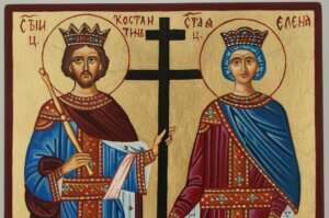 saints constantine and helen icon hand painted orthodox