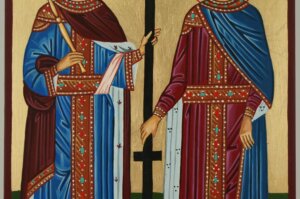 saints constantine and helen icon hand painted orthodox