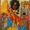 Entry Into Jerusalem Palm Sunday Hand Painted Icon Byzantine Orthodox on Wood