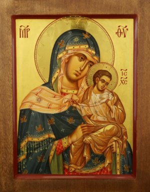 Konevskaya Mother of God and Mary Magdalene Hand Painted Diptych Icon Byzantine