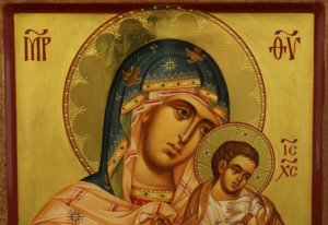 Konevskaya Mother of God and Mary Magdalene Hand Painted Diptych Icon Byzantine