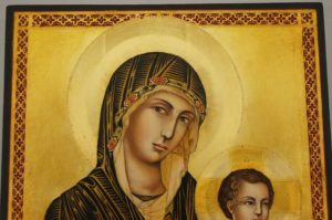 Madonna and Child Icon Simone Martini Hand Painted Icon on Wood