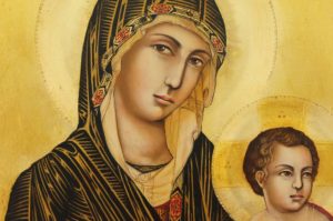 Madonna and Child Icon Simone Martini Hand Painted Icon on Wood