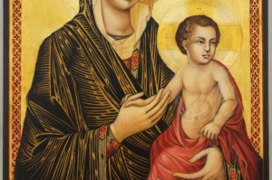 Madonna and Child Icon Simone Martini Hand Painted Icon on Wood