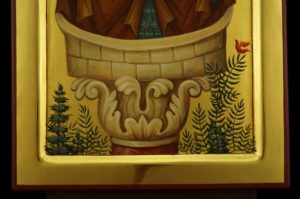 Saint Alypius the Stylite polished gold Hand Painted Byzantine Orthodox Icon