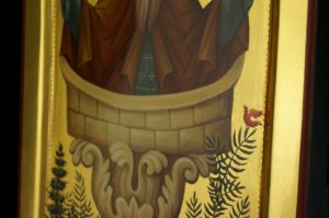 Saint Alypius the Stylite polished gold Hand Painted Byzantine Orthodox Icon