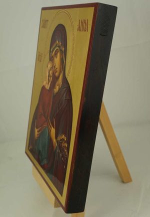 Saint Anna and the Theotokos Hand Painted Byzantine Icon on Wood