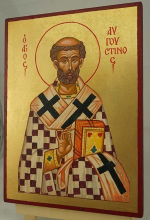 Saint Augustine of Hippo Hand Painted Hand Painted Icon on Wood