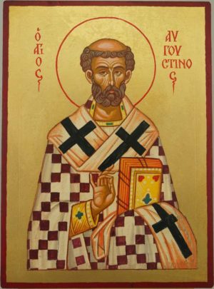 Saint Augustine of Hippo Hand Painted Hand Painted Icon on Wood