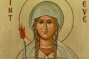 Saint Genevieve of Paris Hand Painted Orthodox Icon on Wood