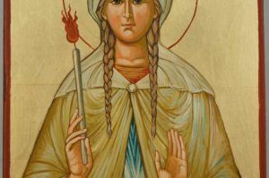 Saint Genevieve of Paris Hand Painted Orthodox Icon on Wood