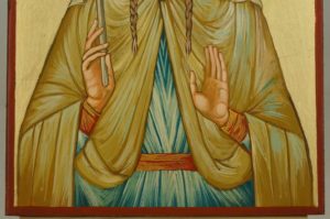Saint Genevieve of Paris Hand Painted Orthodox Icon on Wood