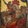 Saint George Slaying the Dragon Hand Painted Byzantine Icon