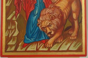 Saint Tatiana the Martyr Hand Painted Orthodox Icon Lion