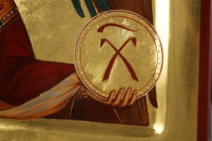 St Archangel Michael polished gold Hand Painted Orthodox Icon on Wood