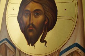 The Holy Face Ubrus Mandylion Hand Painted Byzantine Icon Polished Gold Leaf