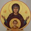 Our Lady of the Sign Hand Painted Orthodox Icon on Wood