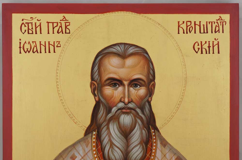 Saint John of Kronstadt Hand Painted Orthodox Icon on Wood