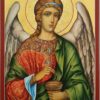 St Archangel Raphael Decorated Halo Hand Painted Orthodox Icon on Wood