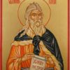 Prophet Elijah Hand Painted Byzantine Icon on Wood