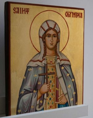 Saint Olympia Hand Painted Orthodox Icon on Wood