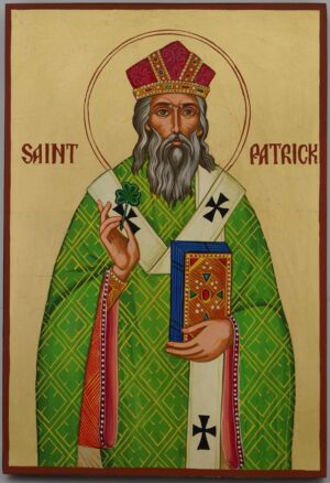saint patrick of ireland icon large hand painted orthodox