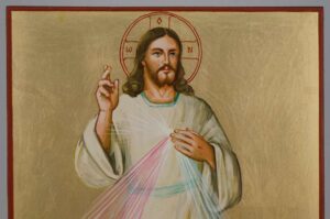Christ Divine Mercy Icon Hand Painted Roman Catholic