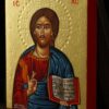 Jesus Christ Pantocrator polished gold miniature Icon Hand Painted Byzantine Orthodox