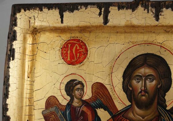 Jesus Christ in His Glory Hand Painted Byzantine Icon Cretan
