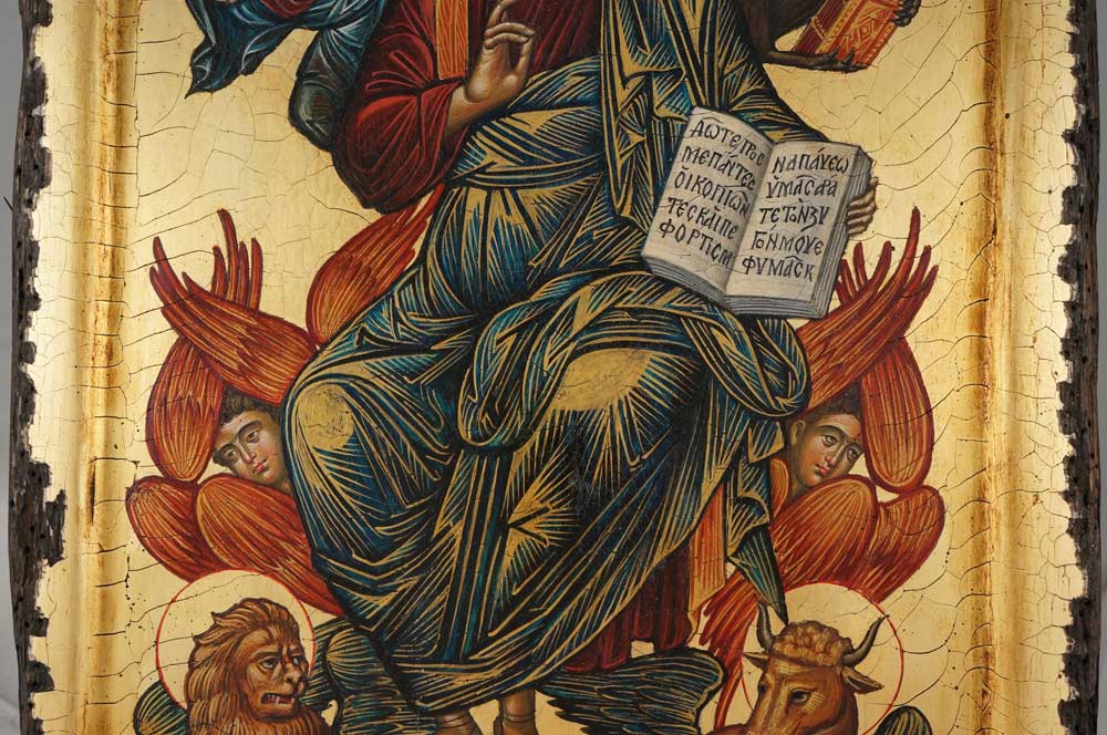 Jesus Christ in His Glory Hand Painted Byzantine Icon Cretan