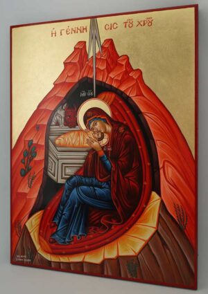 Nativity of Christ Icon Hand Painted Byzantine Orthodox