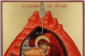 Nativity of Christ Icon Hand Painted Byzantine Orthodox