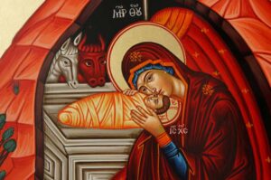 Nativity of Christ Icon Hand Painted Byzantine Orthodox