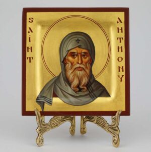 St Anthony the Great Miniature Icon Hand Painted Byzantine Orthodox
