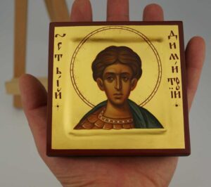 St Demetrius of Thessaloniki miniature Icon Hand Painted Orthodox