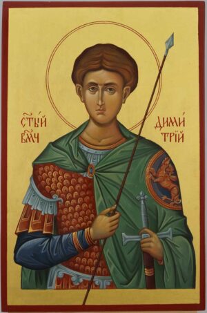 St Dimitrios of Thessaloniki Icon Hand Painted Greek Orthodox