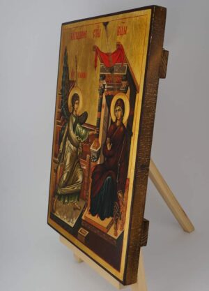 The Annunciation Icon Hand Painted Byzantine Orthodox